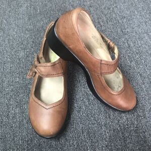 Alegria Women Ella 632 Saddle Mary Janes Shoes Brown Leather Hook & Loop 39